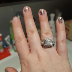 Cubic zirconia bridal set